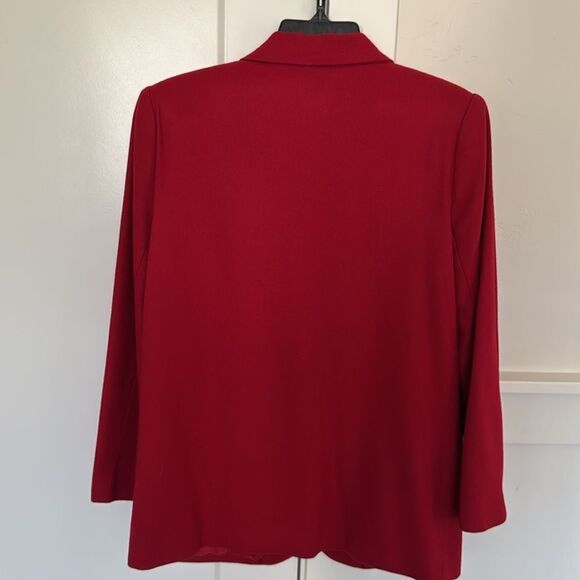 Sag Harbor Women’s Size 6 PETITE Red 100% Pure New Wool Blazer Formal Coat EUC - Picture 2 of 12